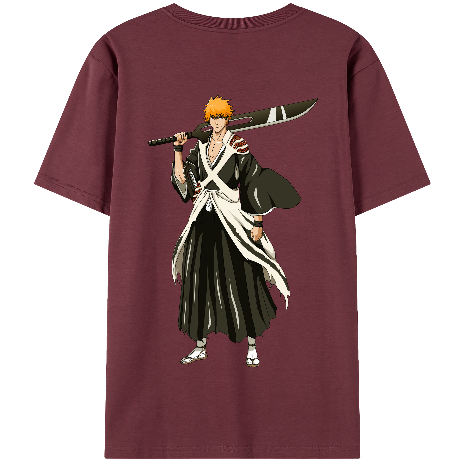 （画像用） ブリーチ 黒崎一護（くろさき いちご）BLEACH Kurosaki Ichigo 綿100％半袖Tシャツ（背面プリント）